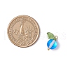 Dyed Frosted Synthetic Moonstone Round Charms PALLOY-TA00253-2