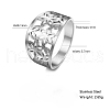 Flower Pattern Hollow Out 304 Stainless Steel Finger Rings FS-WGDCC5F-03-2