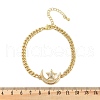 Brass Micro Pave Clear Cubic Zirconia Charm Bracelets BJEW-M050-01G-01-5