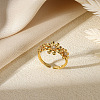 304 Stainless Steel Adjustable Cuff Rings for Women RJEW-B131-01A-2