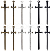 12Pcs 3 Colors Tibetan Style Alloy Big Pendants FIND-LP0001-02-1