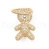 Brass Micro Pave Clear Cubic Zirconia Slide Charms ZIRC-I068-26G-1