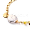 Mother's Day Jewellery Natural Baroque Pearl Keshi Pearl Link Bracelets BJEW-JB05803-3