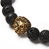 Natural Lava Rock Essential Oil Diffuser Bracelet for Men Women BJEW-JB06731-5