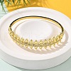 Brass Micro Pave Clear Cubic Zirconia Hinged Bangles for Women BJEW-S168-02G-1