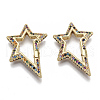 Brass Micro Pave Cubic Zirconia Spring Gate Rings ZIRC-S066-034A-NF-1