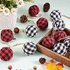 12Pcs 2 Colors Foam and Plastic with Cloth Ball Christmas Tree Decorations DIY-SZ0003-81-4
