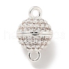 Brass Micro Pave Clear Cubic Zirconia Magnetic Clasps KK-P284-01A-S-1