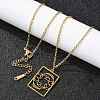 304 Stainless Steel Necklace NJEW-D330-01G-12-4