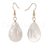 Natural Shell Teardrop Dangle Earrings EJEW-JE04953-2