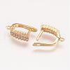 Brass Micro Pave Grade AAA Cubic Zirconia Ice Pick Pinch Bails ZIRC-P059-06G-NR-2