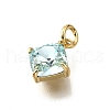 Brass Glass Charms KK-V011-35G-A-2