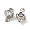 Rack Plating Brass Pave Clear Cubic Zirconia Links KKB-L215-047A-P-2