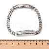Brass Micro Pave Clear Cubic Zirconia Rectangle Link Bracelets BJEW-F498-01A-P-5