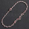 Thorns Brass with Dark Red Cubic Zirconia Chain Necklaces FS-WG4F103-04-2