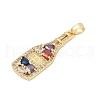 Brass Pave Cubic Zirconia Pendants KK-U062-62G-2