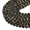 Natural Golden Sheen Obsidian Beads Strands G-K389-B80-01-3