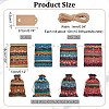  24Pcs 4 Colors Bohemian Rectangle Geometric Print Linenette Drawstring Bags ABAG-NB0001-88B-2