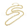 Brass Textured Cable Chain Necklaces NJEW-A042-12G-02-5