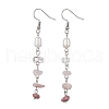 Natural Cultured Freshwater Pearl with Natural & Synthetic Gemstone Dangle Earrings EJEW-JE06459-5