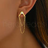Elegant V-shaped S925 Sterling Silver Clear Cubic Zirconia Stud Earrings YS7829-5