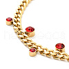 Rhinestone Charms Bracelet with Curb Chains BJEW-P273-01G-02-2