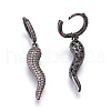 Brass Cubic Zirconia Hoop Earrings EJEW-O084-15-2