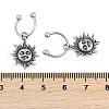 Sun 316 Surgical Stainless Steel Dangle Half Hoop Earrings for Women EJEW-G416-47AS-5