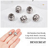 BENECREAT 6Pcs 304 Stainless Steel Beads STAS-BC0003-34-3