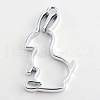 Rack Plating Alloy Rabbit Bunny Open Back Bezel Pendants PALLOY-S047-41D-FF-1