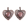Natural & Synthetic  Mixed Gemstone Peach Love Heart Pendants G-G158-01-AB-2