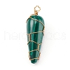 Natural Malachite Pendants PALLOY-JF00642-1