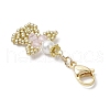 Angel Glass Pearl & Glass Seed Beaded Pendant Decorations HJEW-MZ00210-07-4