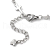 304 Stainless Steel Cross Link Chain Anklets for Women AJEW-AN00679-02-4