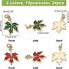 SUPERFINDINGS 24Pcs 2 Colors Brass Cubic Zirconia Charms KK-FH0004-25-6