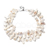 Boho Glass & Dyed Natural Shell Beaded Chips 3 Layer Necklaces for Women NJEW-H047-01B-2