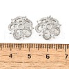Flower Brass Clear Cubic Zirconia Bead Caps KK-V008-05P-3