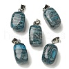 Natural Blue Agate(Dyed & Heated) Pendants G-Z067-03P-07-2