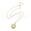 Brass Micro Pave Clear Cubic Zirconia Pendant Necklaces NJEW-Z035-02B-G-1