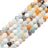 Natural Flower Amazonite Beads Strands X-G-G545-06-1