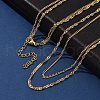 304 Stainless Steel Singapore Chain Double Layered Necklaces for Women NJEW-U050-02B-G-1