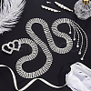 Iron Glass Rhinestone Cup Chain Belt with Brass Heart Buckle AJEW-WH0505-80-4