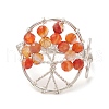 Natural Carnelian Beads with Solid Round Brass Beads and Eco-Friendly Copper Wire Rings RJEW-TA00183-03-2