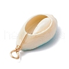 Printed Natural Cowrie Shell Pendants PALLOY-JF03991-5