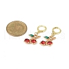 Cherry Alloy Rhinestone Dangle Hoop Earrings EJEW-JE06359-4