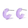 Transparent Cellulose Acetate(Resin) Half Hoop Earrings X-KY-T040-A60-01-4