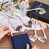 Olycraft 12Pcs 6 Colors  Printed Imitation Leather Bookmarks AJEW-OC0004-41-3