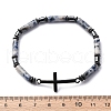 Column Natural Blue Spot Jasper Bead Stretch Bracelets BJEW-F493-03EB-4