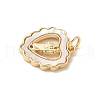 Brass Pave Natural White Shell Religion Pendants KK-S522-23G-B-2