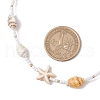 Synthetic Turquoise Starfish & Natural See Shell & Glass Seed Beaded Summer Beach Necklaces NJEW-TA00191-3